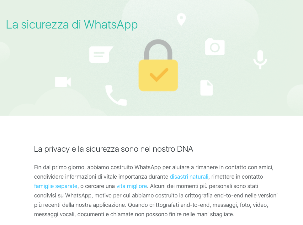La sicurezza di WhatsApp